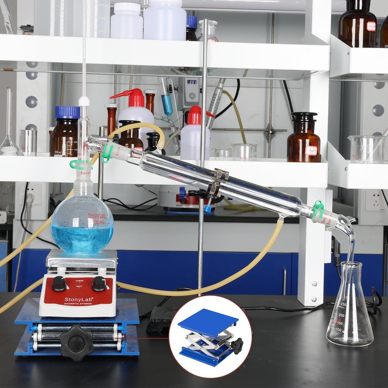 stonylab 8x8 inch Lab Jack, 200x200 mm Anodized Aluminum Top Deck Laboratory Support Jack Platform Lab Lift Stand Table Scissor Jack with 15 KG Support Weight, 67 to 315 mm Vertical Lift Range - Image 5
